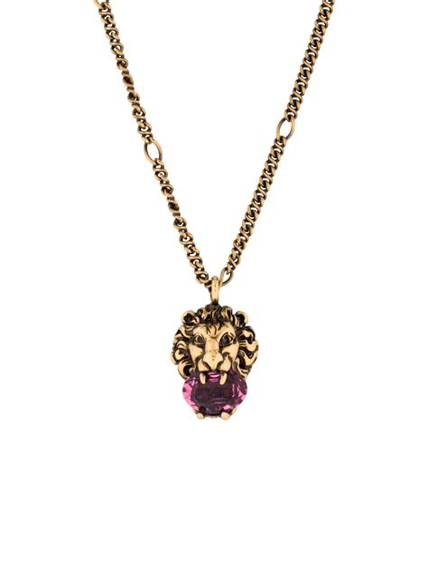 gucci lion head pendant|gucci lion necklace for sale.